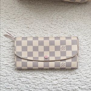 Louis Vuitton Emilie Wallet in white and pink